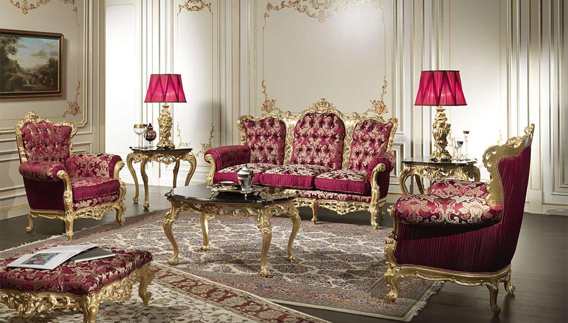 VIMERCATICarved and Gilded luxury classic Living Room Barocco 沙發(fā)