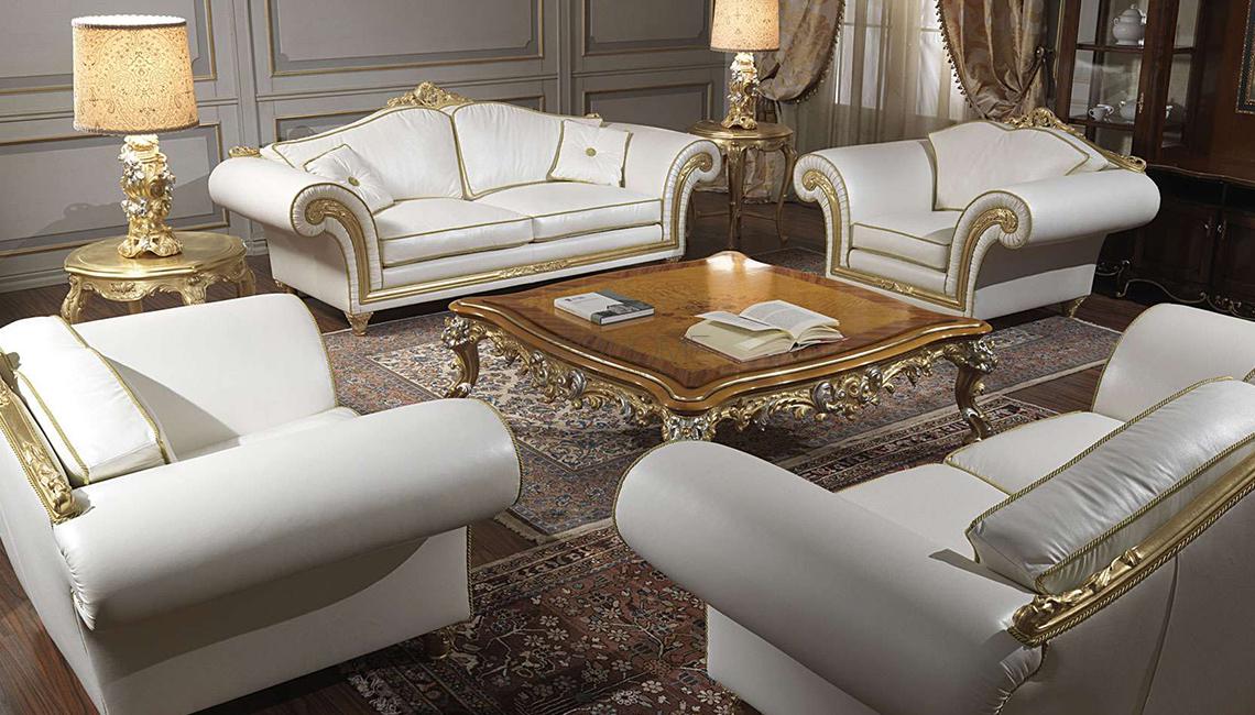 VIMERCATIImperial living room in white leather 沙發(fā)