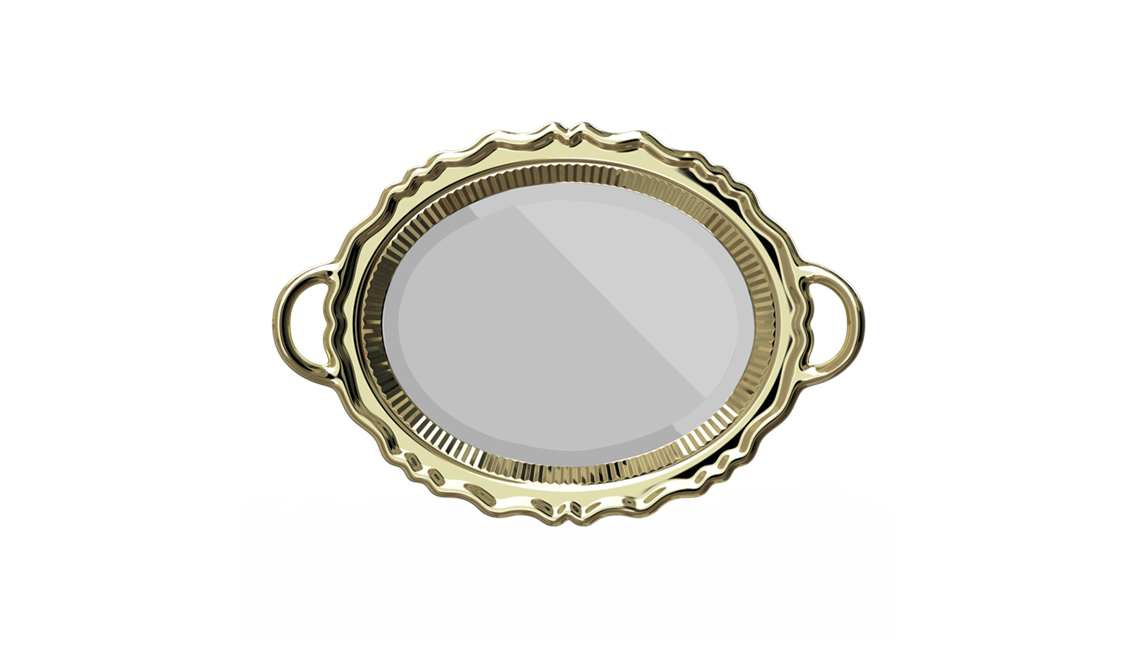 QEEBOOPLATEAU MIROIR METAL FINISH鏡子