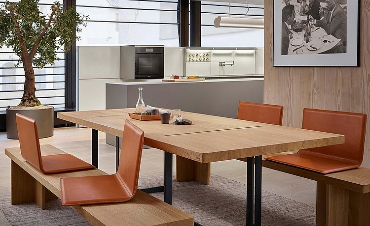 bulthaupb Solitaire table & bench廚房長(zhǎng)桌長(zhǎng)凳