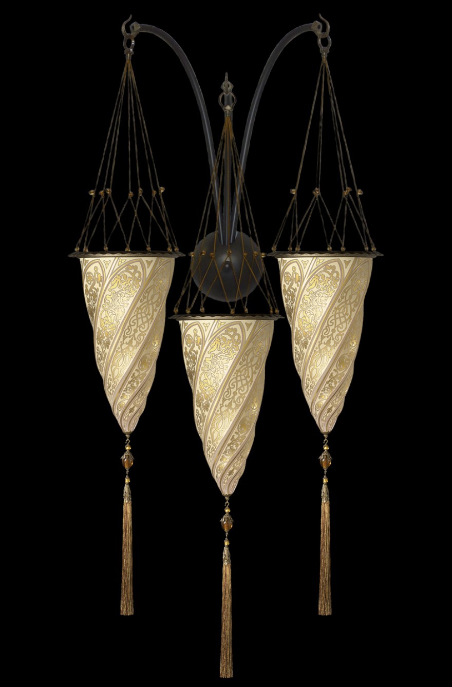 Venetia studiumvCesendello gold glass triple arc-wall lamp 壁燈