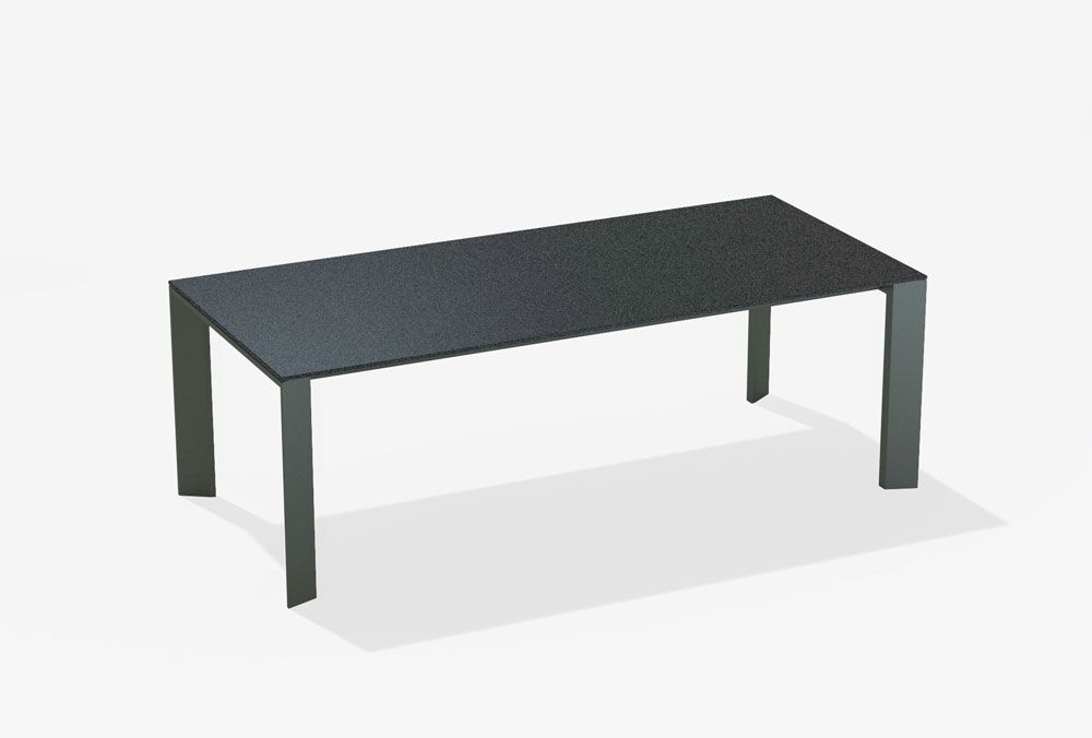 FASTGrande Arche Rectangular table with top in speckled aluminium長餐桌