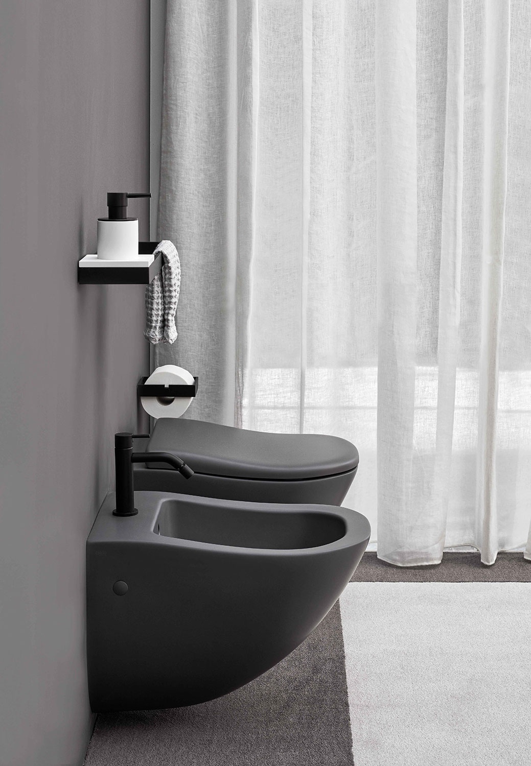 CIELOFluid壁掛式一孔坐浴盆