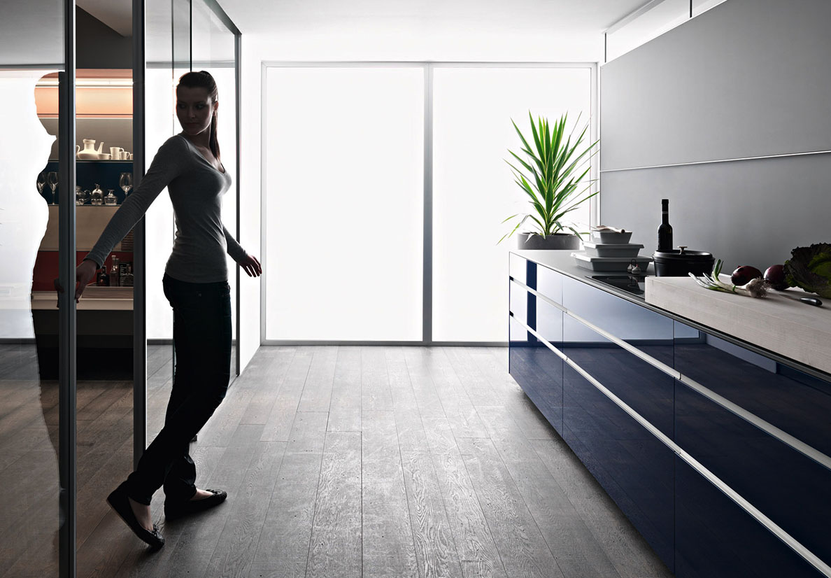 VALCUCINEArtematica Vitrum Blu Aviatore廚房