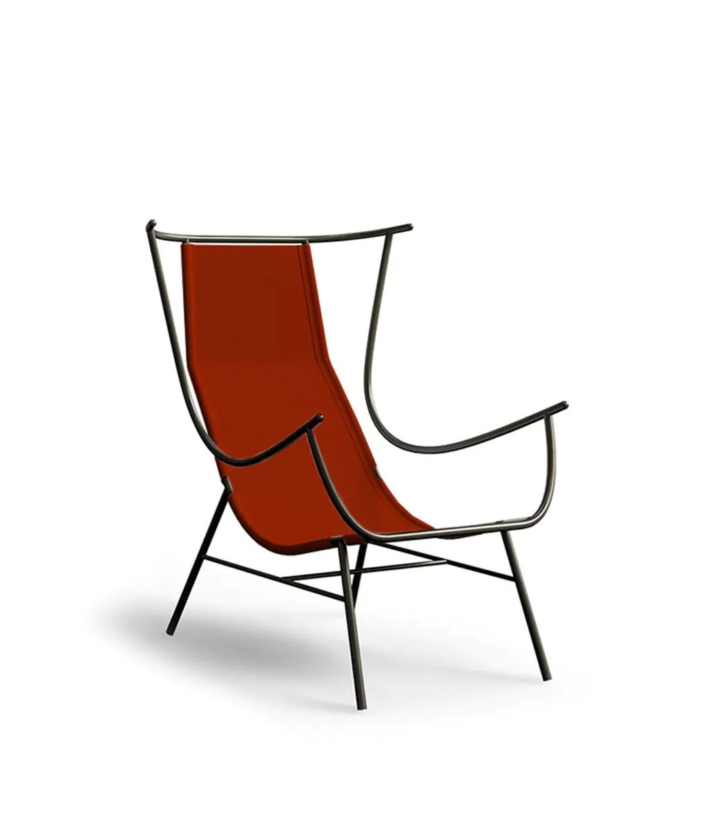 UnopiuBergère Nanda in ferro grafite躺椅